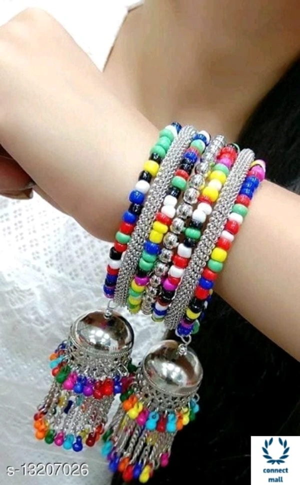 Samridhi DC Multicolor Artificial Beads Adjustable Bracelet Bangles - Adjustable, Goden, Artificial Beads, Bangle Style